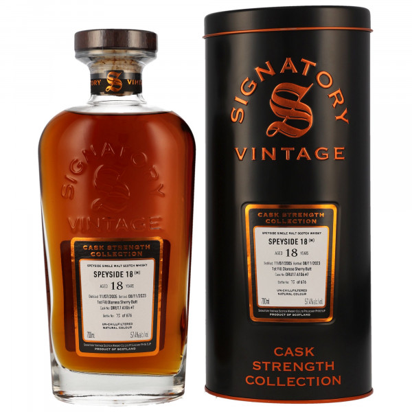 Speyside 18 (M) 2005/2023 Signatory Vintage Single Malt Scotch Whisky 57,40% 0,7L