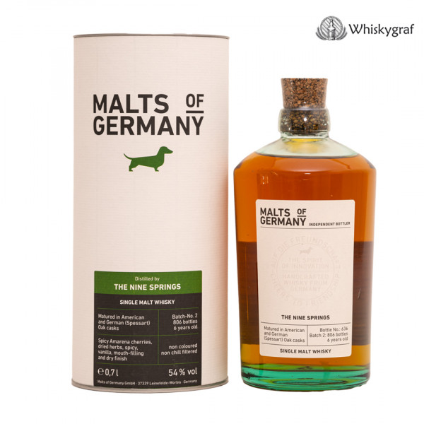 Malts of Germany Batch 2 The Nine Springs No. 9 Distillery Germany 54% 0,7L