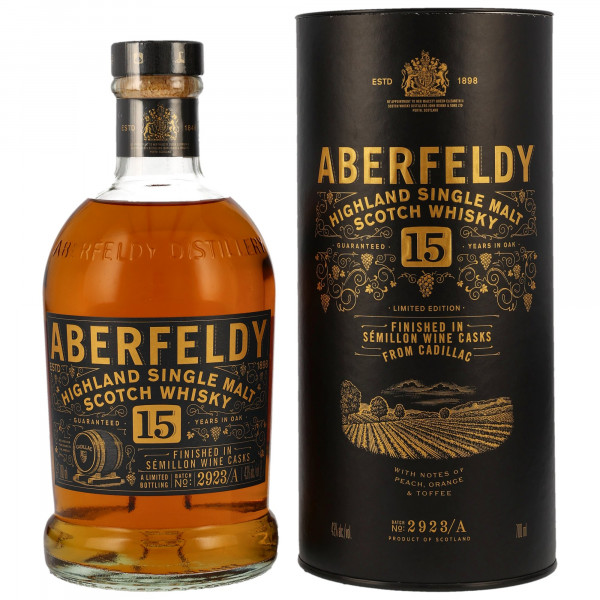 Aberfeldy 15 Jahre Cadillac Red Wine Cask Limited Edition Single Malt Scotch Whisky 43% 0,7L