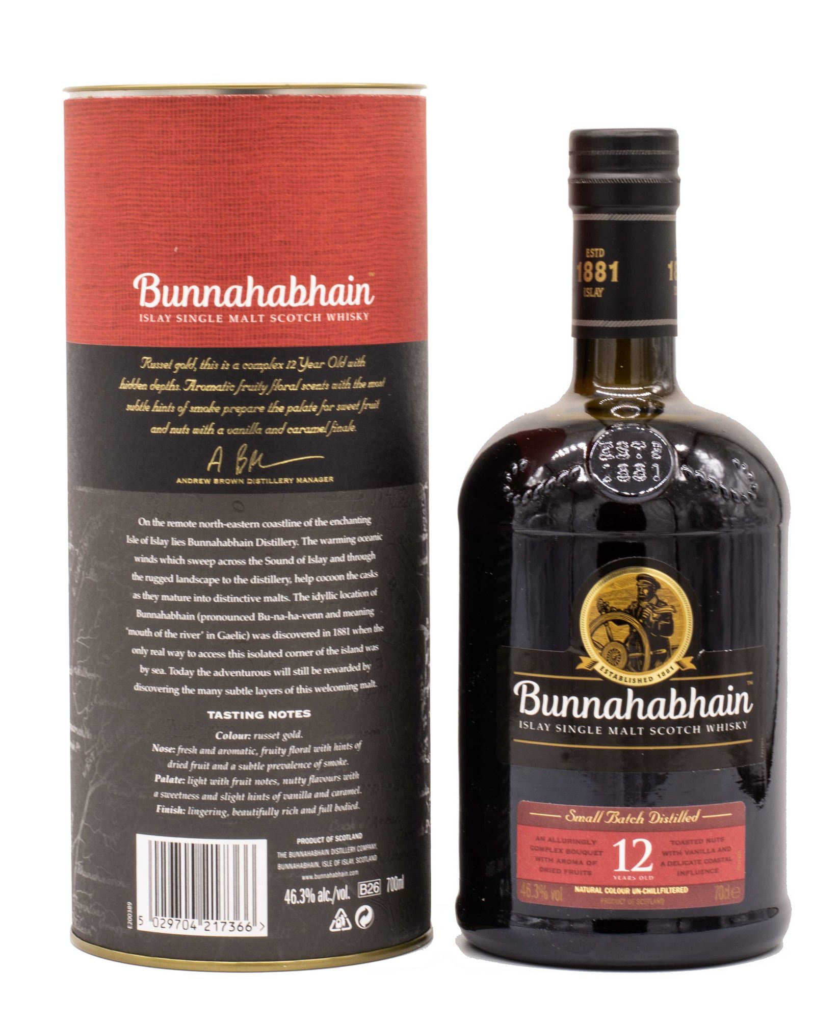 Bunnahabhain 12 Jahre Islay Single | 0,7L Whisky Scotch-Whisky | Bunnahabhain | 46,3% Whiskygraf | Islay Scotch Malt